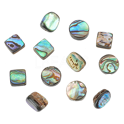 12pcs 3 styles Natural Abalone Shell/Paua Shell Beads Strands SHEL-WR0001-03-1
