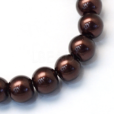 Baking Paint Pearlized Glass Pearl Round Bead Strands X-HY-Q003-10mm-40-1