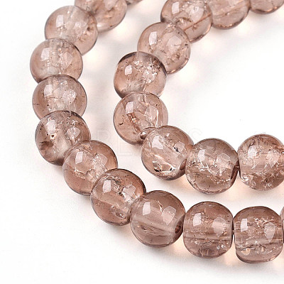 Crackle Glass Beads Strands X-CCG-Q001-6mm-07-1