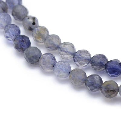Natural Cordierite/Iolite/Dichroite Beads Strands G-E411-39-3mm-1