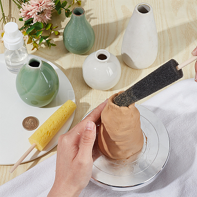 12Pcs 2 Colors Sponge Clay Sculpture Tool AJEW-BC0009-07A-1