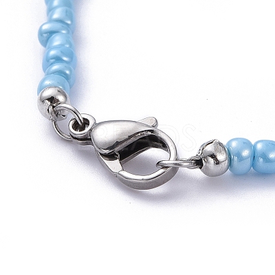 Glass Seed Bead Beaded Bracelets BJEW-JB05255-1