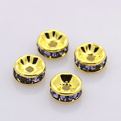 Brass Rhinestone Spacer Beads RB-A014-Z6mm-18G-1