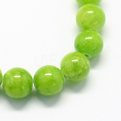 Natural Dyed Yellow Jade Gemstone Bead Strands LS-G-R271-6mm-Y12-1