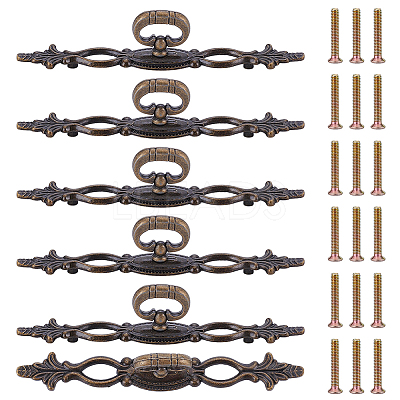 Tibetan Style Alloy Cabinet Door Pull Handles AJEW-WH0752-665A-1