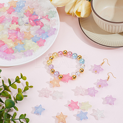 100Pcs Luminous Transparent Acrylic Beads OACR-PA0002-04-1