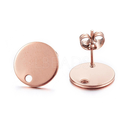 Ion Plating(IP) 304 Stainless Steel Stud Earring Findings STAS-K184-01-03RG-1