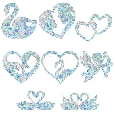Waterproof PVC Colored Laser Stained Window Film Static Stickers DIY-WH0314-112-1