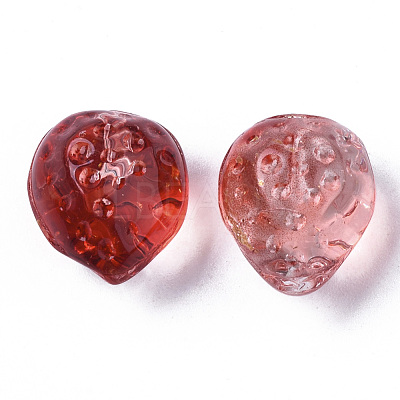 Transparent Spray Painted Glass Beads X-GLAA-R215-01-B02-1