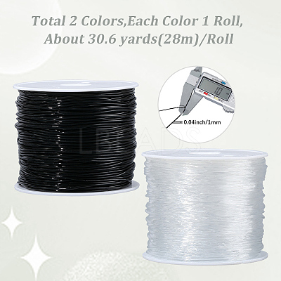 2Rolls 2 Colors Round Crystal Elastic Stretch Thread EW-PA0001-01A-1