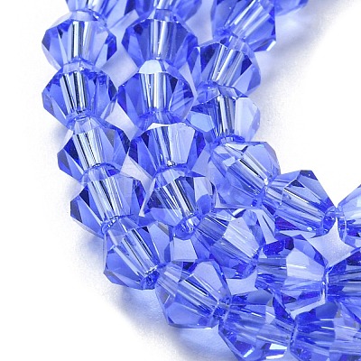 Transparent Electroplate Glass Beads Strands GLAA-F029-4mm-C07-1