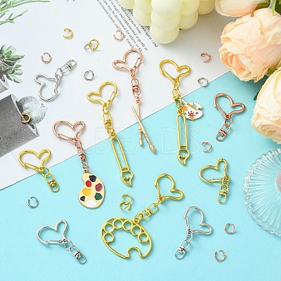 Alloy Heart Lobster Clasps KEYC-YW0001-20G-1