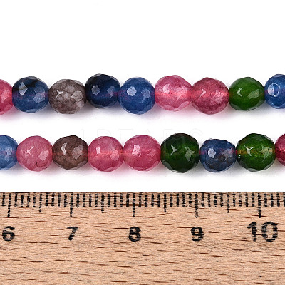 Dyed Natural White Jade Beads Strands G-T139-6mm-60-01-1
