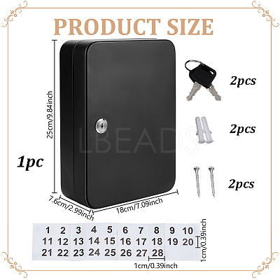 28 Key Wall Mounted Safe Security Iron Boxes CON-WH0089-234-1