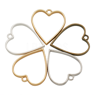 Rack Plating Alloy Open Back Bezel Pendants PALLOY-TA0001-28-1