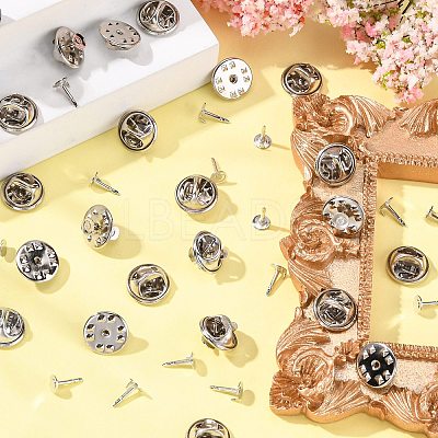 Brass Butterfly Clutches Pin Backs KK-D294-P-1