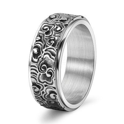 Rotatable Tainless Steel Finger Ring PW-WG99EDB-03-1