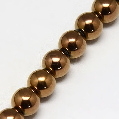 Electroplate Non-magnetic Synthetic Hematite Beads Strands G-J169A-6mm-01-1
