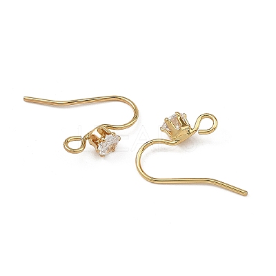 SHEGRACE Brass Pave Cubic Zirconia Earring Findings XGRQ4S645-743G-1