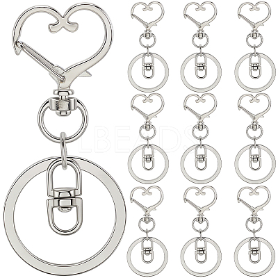 18Pcs Alloy Swivel Keychain Clasps KEYC-SP0001-48B-P-1