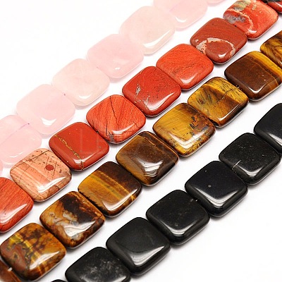 Mixed Style Natural Square Gemstone Beads Strands G-L253-M-1