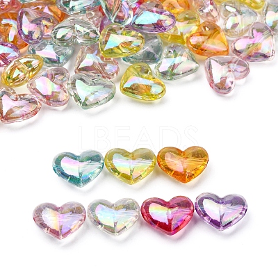 Plating AB Color Transparent Acrylic Beads PACR-CJ0001-15-1