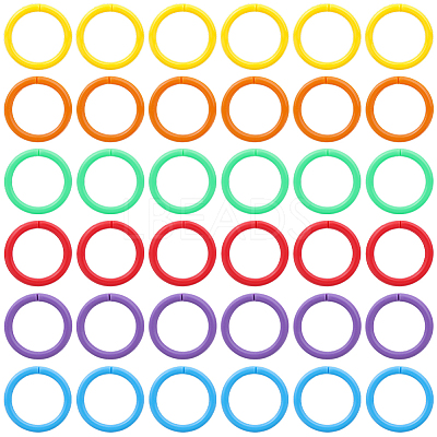 120Pcs 6 colors Plastic Loose Leaf Book Binder Rings KY-CP0001-25B-1