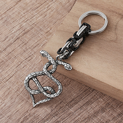 304 Stainless Steel Double Headed Snake Keychains VU1957-1