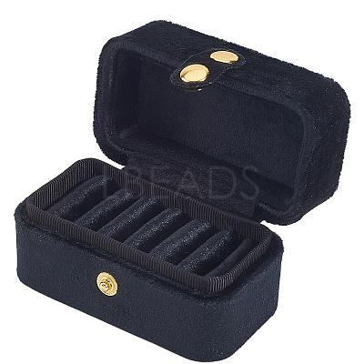 1Pc Mini Rectangle Velvet Ring Storage Boxes with Snap Buttons CON-BBC0001-19-1