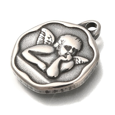 304 Stainless Steel Pendants STAS-P371-038AS-1