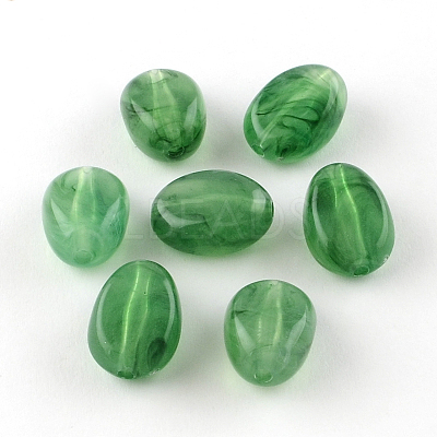 Oval Imitation Gemstone Acrylic Beads OACR-R052-08-1