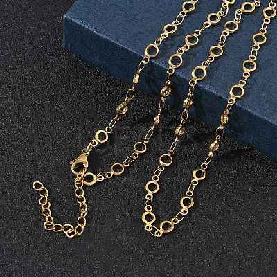 304 Stainless Steel Ring Link Chain Necklaces SA-CBA2696-02G-1