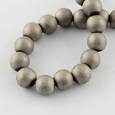 Non-magnetic Synthetic Hematite Beads Strands G-Q933-8mm-06-1
