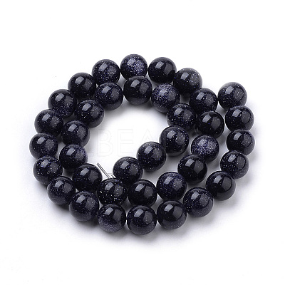 Synthetic Blue Goldstone Beads Strands X-G-S259-41-10mm-1