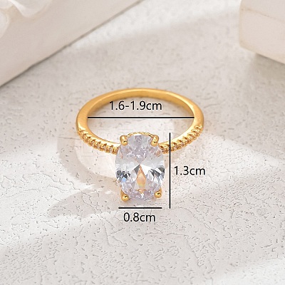 Elegant European and American Copper Zircon Oval Dove Egg Ring. MM3705-1-1