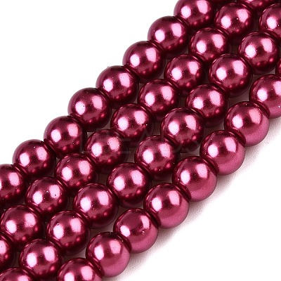 Baking Paint Pearlized Glass Pearl Round Bead Strands HY-Q003-6mm-14-1