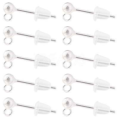 925 Sterling Silver Stud Earring Findings STER-BBC0009-91B-1