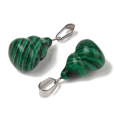 Synthetic Malachite Pendants G-B127-03P-07-1