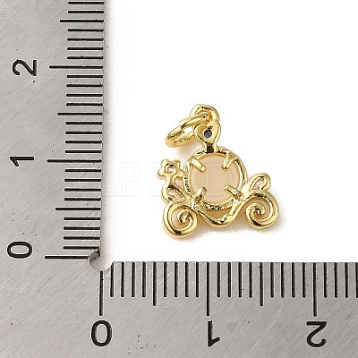 Brass Micro Pave Colorful Cubic Zirconia Glass Pendants X-KK-R162-026C-G-1
