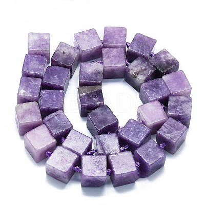 Natural Lepidolite/Purple Mica Stone Beads Strands G-K245-F01-01-1