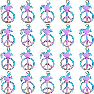 20Pcs Rainbow Color Alloy Pendants FIND-FH0003-56-1