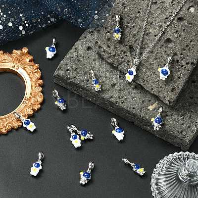 16Pcs 4 Styles Spray Printed Alloy European Dangle Charms FIND-CJ0005-53-1
