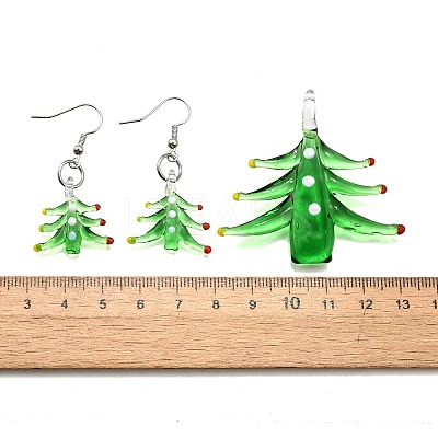 Christmas Handmade Lampwork Jewelry Sets SJEW-G076-01P-1