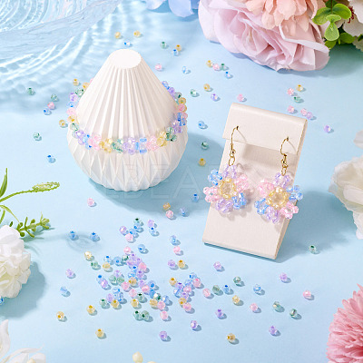 405Pcs Eletroplated Transparent Glass Beads GLAA-TA0003-66B-1