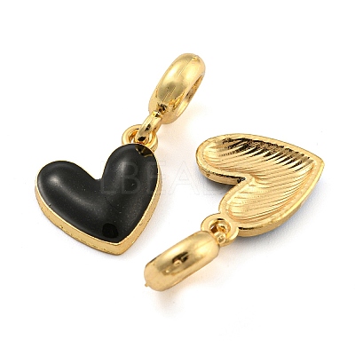 Rack Plating Alloy Enamel Heart European Dangle Charms FIND-B034-20G-04-1