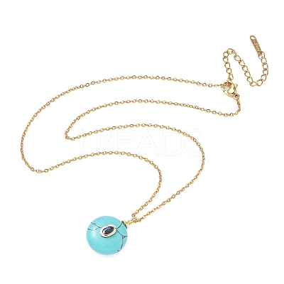 Natural & Synthetic Mixed Stone Geometric Pendant 304 Stainless Steel Cable Chain Necklaces NJEW-JN06675-1