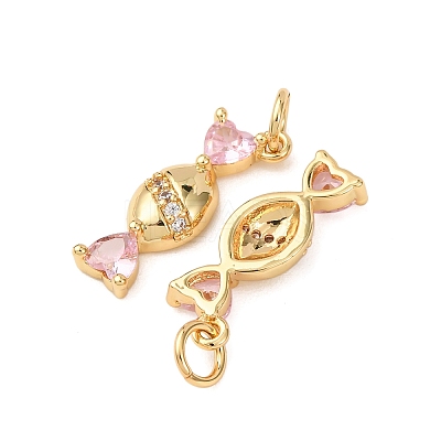 Brass Micro Pave Cubic Zirconia Pendants KK-D019-23G-1