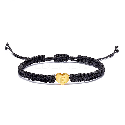 Alloy Heart with Letter Pattern Bead Braided Bead Bracelets FS-WGEB992-05-1