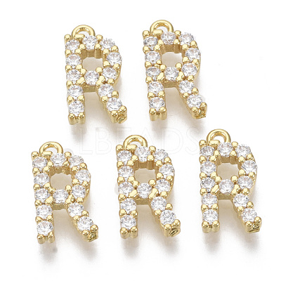 Brass Micro Pave Cubic Zirconia Charms KK-T060-05-R-G-NF-1