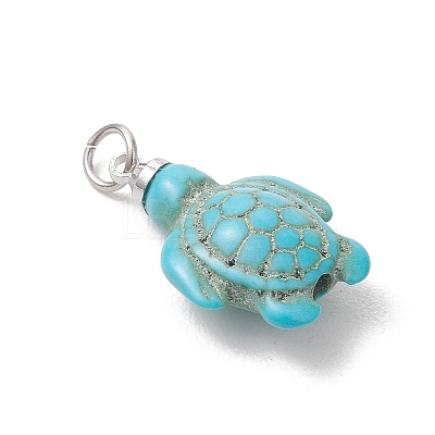 Dyed Synthetic Turquoise Pendants PALLOY-JF05376-02-1